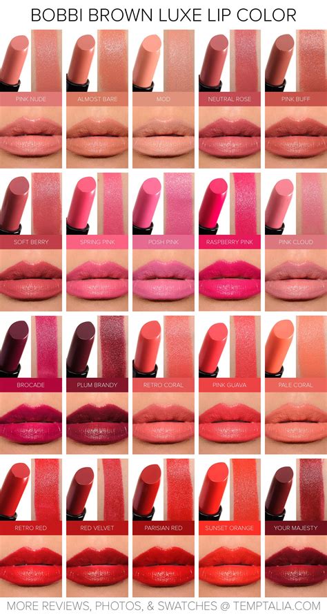 bobbi brown lipstick shades chart.